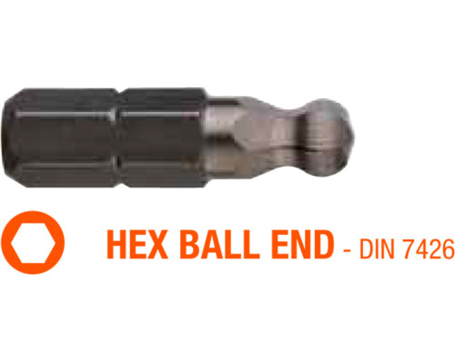 Насадка викруткова USH Industry BallEND HEX SW 2.5K x 25 мм, Уп. 5 шт.