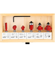 Фрези по дереву YATO : зі шпинделем Ø= 6 мм, 6 шт [50]