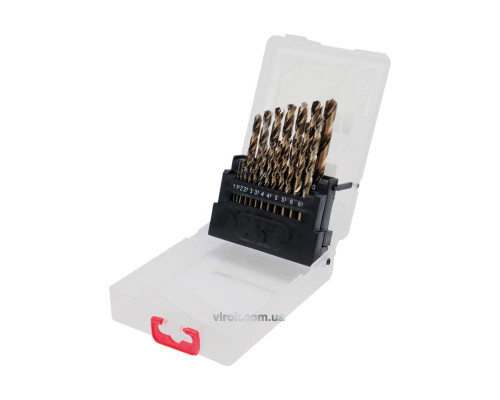 Свердла по металу кобальтові YATO : Co-HSS, Ø= 1-10 мм (Набір/ 19 Шт.) [15/30]