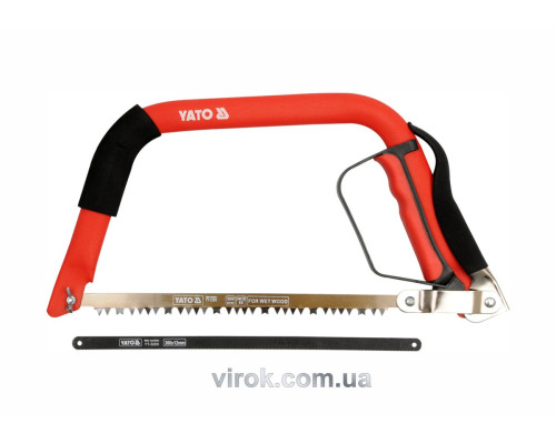 Пила лучковая YATO : по дереву/металлу, L= 300 мм + 2 полотна [12/24]