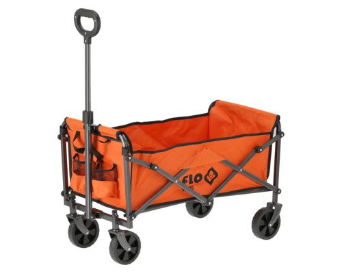 Візок присадибний розкладний на 4 колесах FLO з поворот важілем, ємність- 68х 39х 26см, навант- 70кг