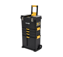 Ящик для инструментов на 2 колесах с ручкой пластиковый VOREL: 3 секции, 45х28х82/104 см [1]