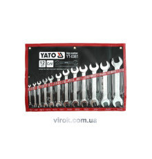 Ключі ріжкові YATO : CrV, М= 6х7-30х32 мм, Набір 12 шт. [8]