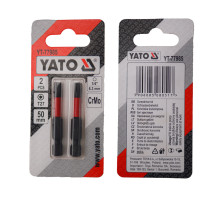 Насадка викруткова YATO TORX T27 х 50 мм. HEX 1/4", хром-молібден, 2 шт.