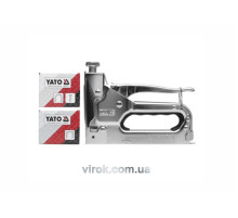 Степлер з регулятором сили YATO : для скоби/Цвяхи, b= 10.6 мм, h= 6-14 мм, t= 1,2 мм [12/24]