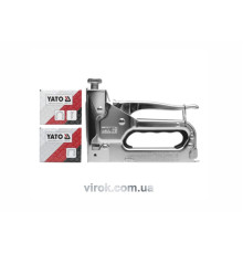 Степлер з регулятором сили YATO : для скоби/Цвяхи, b= 10.6 мм, h= 6-14 мм, t= 1,2 мм [12/24]