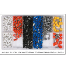 Набор электрических разъемов YATO: 8 разных размеров, 685 шт, в футляре [5/20]