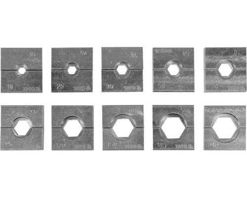 Матриці змінні YATO для кліщів YT-22861 з губками 16, 25, 35, 50, 70, 95, 120, 150, 185, 240 мм², 10