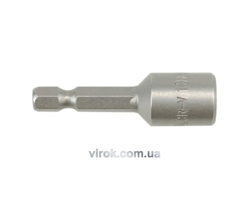 Насадка торцева магнітна 6-гранна YATO : HEX M10 x 48 мм, HEX Ø= 1/4" [Блістер] [100]