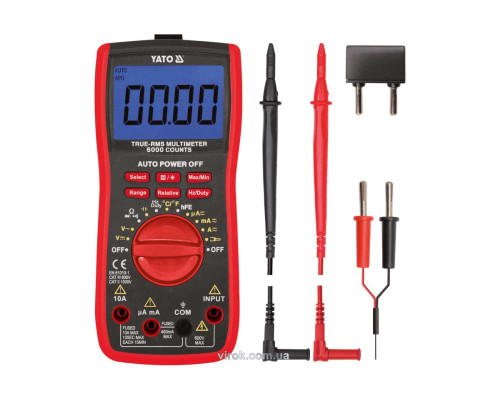 Мультиметр для вимірювання електричних параметрів YATO з LCD-дисплеєм і провідниковими контакт. [20]
