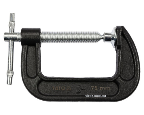 Струбцина з гвинтовим затиском "G" подібна YATO; l= 75 мм (3") [10/30]