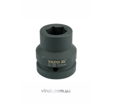 Головка торцева ударна 6-гранна YATO : квадрат 1", М= 24 мм, L= 59 мм [6/24]