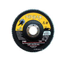 Круг пелюстковий шліфувальний NINJA опуклий : Т29, 125х22 мм, Р40 (10/200 шт. уп)