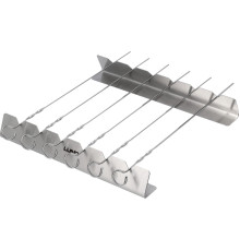 Підставка для шампурів під шашлик LUND на 6 шампурів, 300x 37x 45 мм, шип l= 310 мм, w= 5 мм [36]