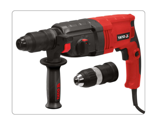 Перфоратор мережевий SDS+ YATO : з змінним патроном P= 850 Вт, J= 3,3 Дж. Ø≤ 30 мм в футлярі [3/42]