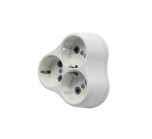 Вилка розгалужувальна електромережева VIROK на 3 гнізда 16А/250V з заземленням