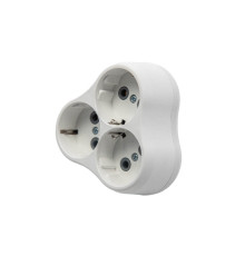 Вилка розгалужувальна електромережева VIROK на 3 гнізда 16А/250V з заземленням