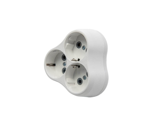 Вилка розгалужувальна електромережева VIROK на 3 гнізда 16А/250V з заземленням