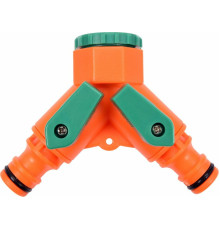 З'єднювач трійник водяних шлангів FLO, з 3/4" в 2 по 1/2", матеріал ABS [12/120]