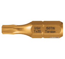 Насадка викруткова USH ISOTIN : TORX T25 x 25 мм. Torsion, титанове покриття. Уп. 10 шт.
