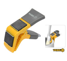 Тримач для пензля магнітний VOREL: L= 90 мм, два магніти, пластикова ручка, пружинний затиск [24/96]