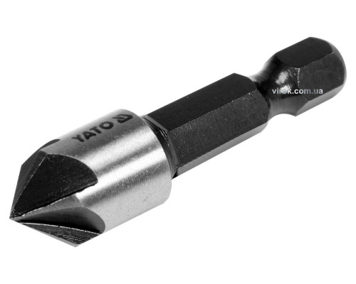 Зенкер конічний по металу YATO : HSS, Ø= 10.4 мм, l= 40 мм, 5 пругів, HEX- 1/4" [50/200]