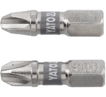 Насадка викруткова YATO PH3 х 25мм. HEX 1/4" нікельована, 2 уп/шт.[10]