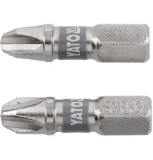 Насадка викруткова YATO PH3 х 25мм. HEX 1/4" нікельована, 2 уп/шт.[10]