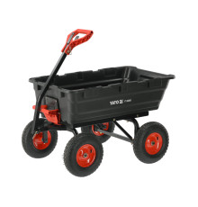 Візок присадибний самоскидний на 4 колесах YATO з поворот дишлом, 116х 81х 103 см, навантаж- 550 кг