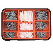 Шурупи, гаки з різьбою та дюбелі VOREL, набір 290 шт. [5/20]