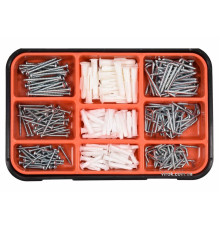 Шурупи, гаки з різьбою та дюбелі VOREL, набір 290 шт. [5/20]