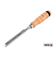 Стамеска напівкругла YATO : b= 16 мм, клинок- 125 мм, дерев'яна ручка- 112 мм [12/48]