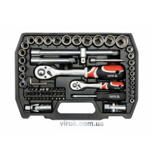 Набір головок торцевих YATO : квадрат 1/4"; 1/2" з інструментами, насадки викруткові. 72 шт.[4]