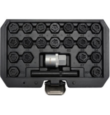 Торцеві головки до гвинтів колісних дисків авто BMW YATO: з квадратом- 1/2", компл. 22 шт [20]