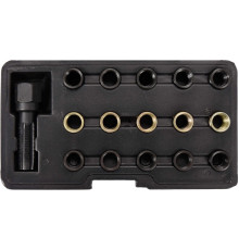 Засоби для ремонту "свічок" запалу YATO: мітчик під головку М16х 1,25 і 15 напрям. втулок, комп. 16е