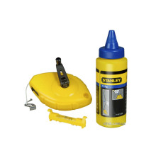 Шнур для розмітки STANLEY " PowerWinder ", в комплекті, 30м, крейдяний порошок 45г, Підвісний рівень