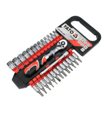 Набір головок торцевих YATO Cr-Van, квадрат 1/4" з тріщаткою і подовжувачем. 28 шт [5/10]