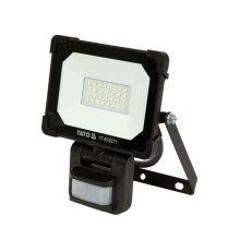Прожектор з SMD-діодним випромінювачем і датчиком руху YATO : 20 Вт, 230 В, 1900 лм, 30 діодів [16]