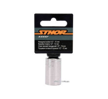 Головка торцева 6-гранна STHOR : квадрат- 1/2", М15, з вуглецевої сталі [Блістер] [5]