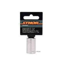Головка торцева 6-гранна STHOR : квадрат- 1/2", М15, з вуглецевої сталі [Блістер] [5]