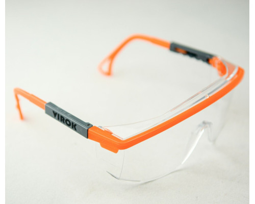 Окуляри захисні VIROK пол.+регул.дуж.плас,прозорі,покрит.від запотівання та подряпин,відкриті(55)
