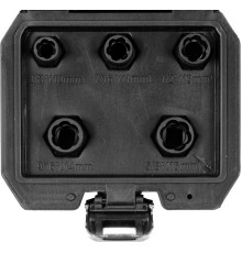 Набір головок для видал. зломаних гвинтів YATO : квадрат 3/8", М10, 11, 13, 14, 16 мм, 5 шт. в футл.