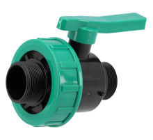 Кран кульовий до водяних пластикових труб  Ø= 3/2" Х 3/2" M/M-різьб FLO з поліпроп, для тиску 16Bar