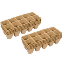 Лотки картоно-паперові під грунт для розсади FLO, 2 по 5 комірок- 30х 30 мм, глиб- 45 мм [40]