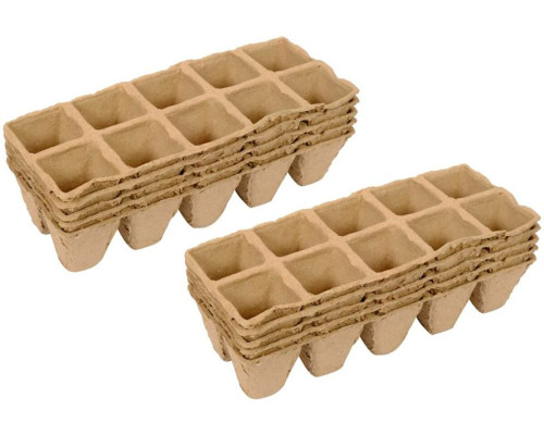 Лотки картоно-паперові під грунт для розсади FLO, 2 по 5 комірок- 30х 30 мм, глиб- 45 мм [40]