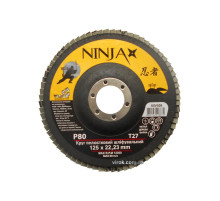 Круг пелюстковий шліфувальний NINJA : Т27, 125х22 мм, Р80 (10/200 шт. уп)