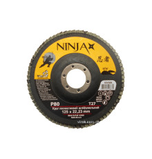 Круг пелюстковий шліфувальний NINJA : Т27, 125х22 мм, Р80 (10/200 шт. уп)