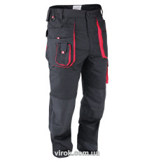 Брюки рабочие YATO черно-красные, разм. S [10]