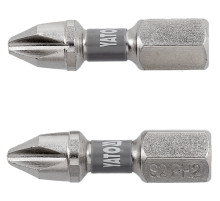 Насадка отверточная YATO PH2 х 25мм. HEX 1/4", покрытая никелем, 2шт.[10]