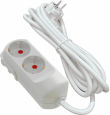 Подовжувач мережевий VIROK: l= 5 м, з 2 гніздами із заземленням